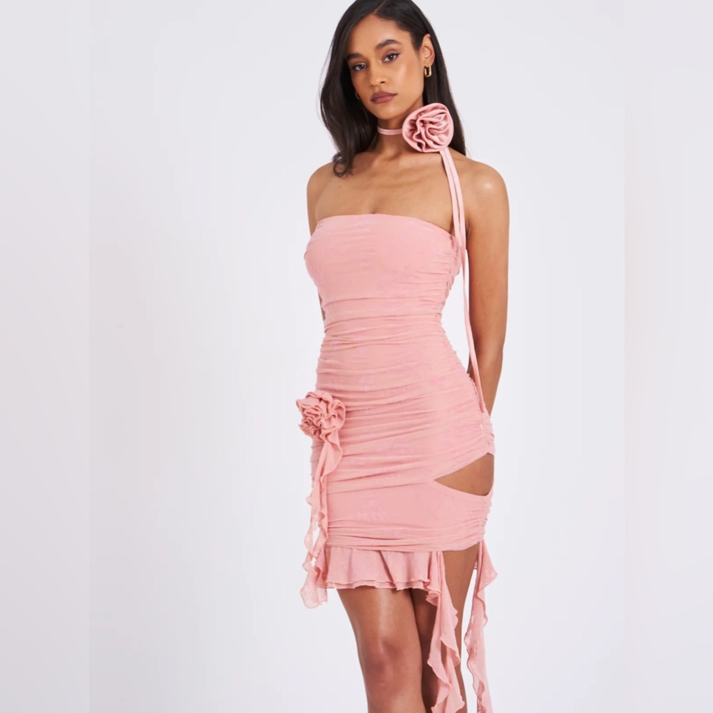 Chic Strapless Pink Dress